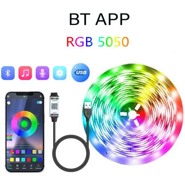 5-вольтная RGB светодиодная лента с управлением через Bluetooth-приложение для телевизора и атмосферы гостиной