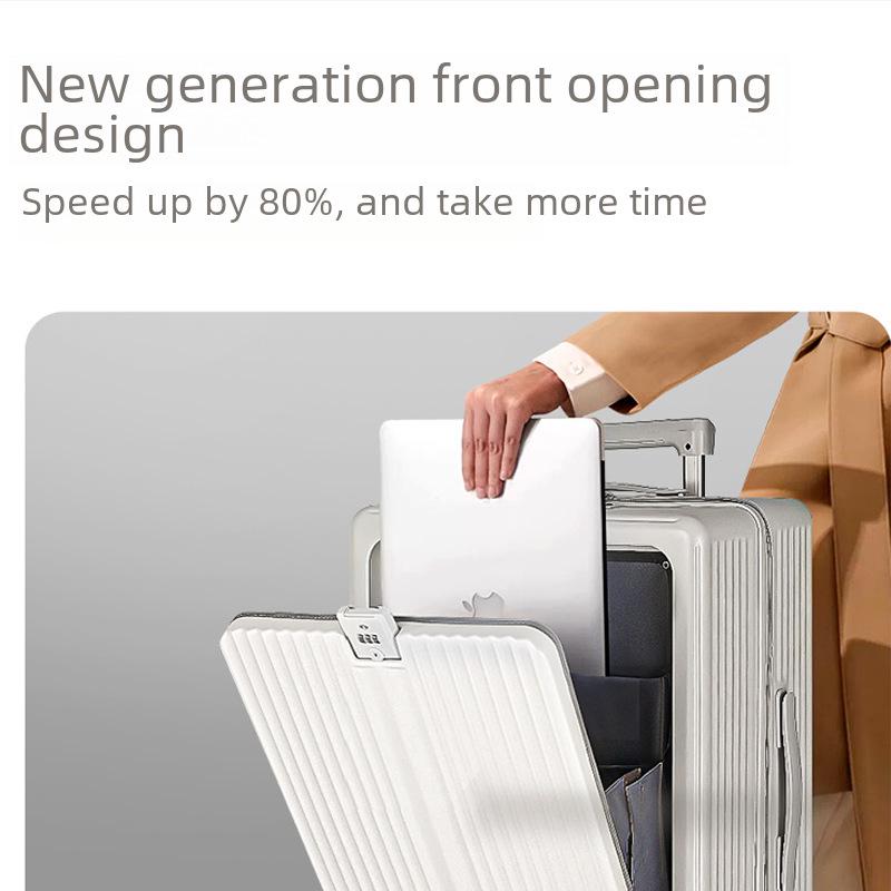 Yongsheng 20" Cabin Suitcase with Universal Wheels, Anti-Fall, 24" Optional, Front-Opening Trolley Case, Secure Lock.