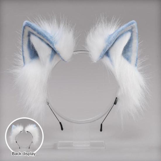 Повязка на голову из искусственного меха лисы с кошачьими ушками в плюшевом стиле для ролевых игр, переодевания, ручной работы, повязка на голову, реквизит для косплея