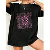 Black Oversized T-Shirt With Pink Let's Go To The Ghouls Halloween Print For Casual Wear And Party Outfits
