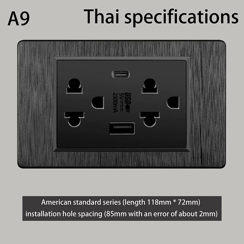 Новое 5 В 2,1 А USB Type-c Зарядное устройство Стандарт Таиланда 118 мм Бытовая Панель Тайский Универсальный Настенный Выключатель Серия Розеток