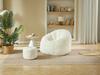 Soft Flower-Shaped Bean Bag Chair for Adults with Footstool, Vacuum-Packed Without Assembly, Ideal for Living Room, Bedroom & Balcony, Cream White