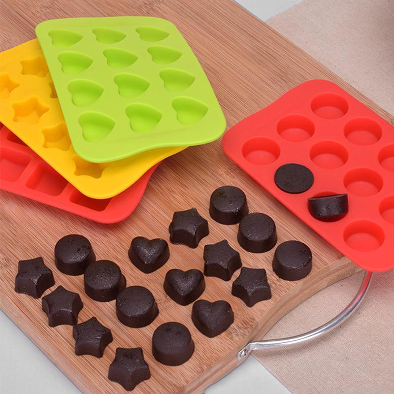 12 сеток креативный кубик льда силиконовая форма для шоколада кухонные принадлежности квадратная форма для желе в форме сердца круглая форма для торта звезда 1 шт ювелирный аксессуар