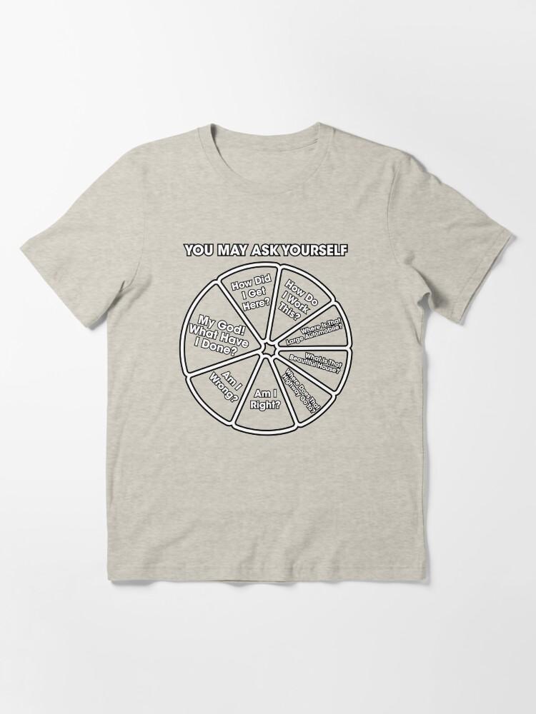 Talking Heads Once In A Lifetime - You May Ask Yourself Pie Chart B&W Essential T-Shirt