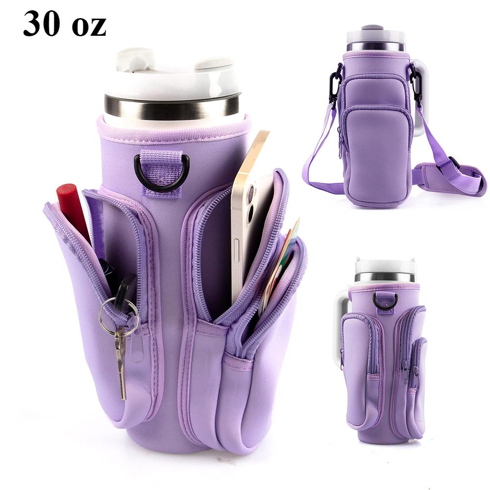 Water Bottle Carrier Bag with Phone Pocket for 30/40 oz