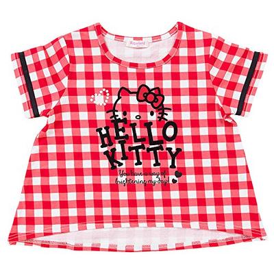 Футболка Hello Kitty в клетку 110 см (красный)
