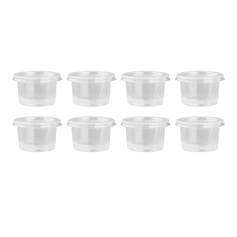 50 шт 140 мл одноразовые пластиковые контейнеры прозрачные порционные стаканчики миски с крышками для муссов соуса желе йогурта