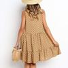 2023 Summer Chiffon Dress Women Polka Dot Ruffles Mini Dress Casual Loose Beach Party Street Short Sundress