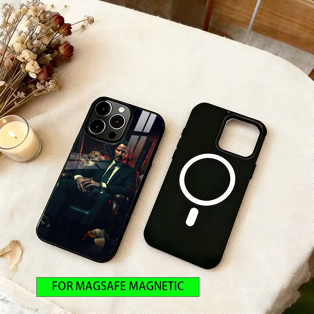 John Wick Phone Case For iPhone17,16,15,14,13,12,11 Plus,Pro Magnetic For Magsafe Wireless Charging