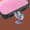 2D Flat Acrylic Colorful Hummingbird Dust Plug for iPhone Lightning Connector and Type-c Oval Connector Phone Dust Plug Pendant2