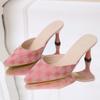 Модные сексуальные туфли на высоком каблуке, женские тапочки, сандалии с острым носком, повседневная новая обувь 2024 года, летние туфли-лодочки, шлепанцы, модные женские тапочки