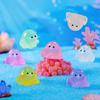 5Pcs Kawaii Luminous Colorful Octopus Mini Octopus Resin Animal Home Decor Fairy Garden Diy Dollhouse Decoration Accessories