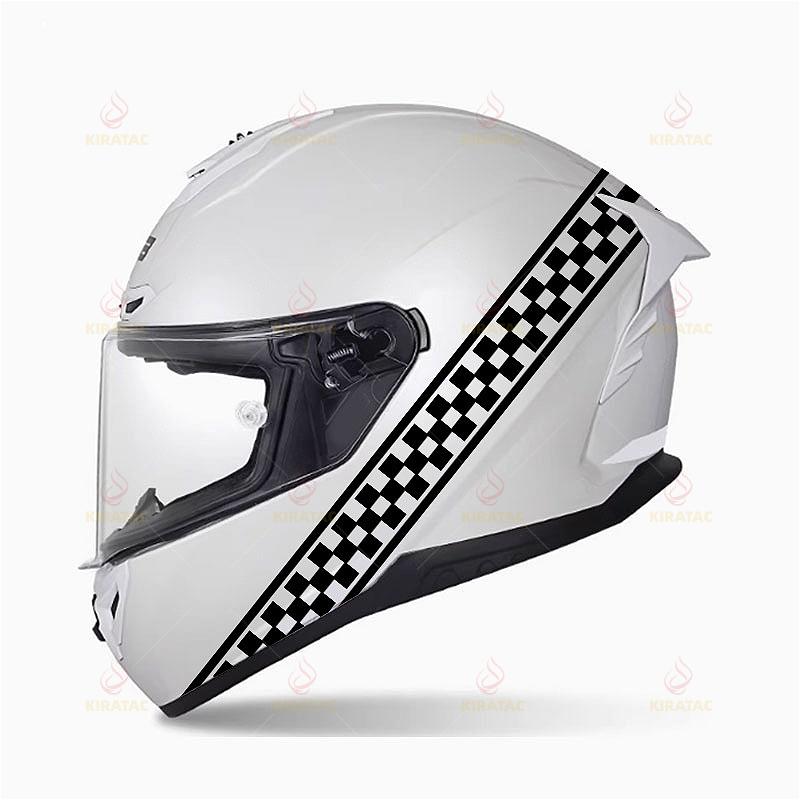 1 шт. Клетчатая полосатая наклейка на мотоциклетный шлем, прочная для обтекателя мотоцикла, топливного бака, дверей автомобиля, багажника, универсальные виниловые наклейки