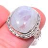Натуральный Радужный Лунный Камень Драгоценный Камень 925 Стерлинговое Серебро Ювелирное Изделие Кольцо Размер 9 Y9e70