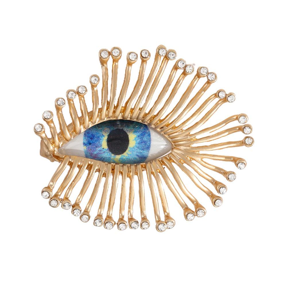 Decoration Luxury Badge Pin Crystal Pendant Rhinestone Eye Brooches Devil Eye Brooch Pin  Gifts