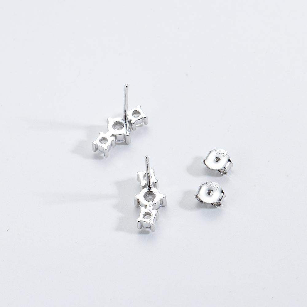 ANDYWEN Серьги-гвоздики из стерлингового серебра 925 пробы с тремя цирконами и фианитами, женские роскошные ювелирные изделия 2023 года, классический новый дизайн для женщин, хрустальные драгоценности