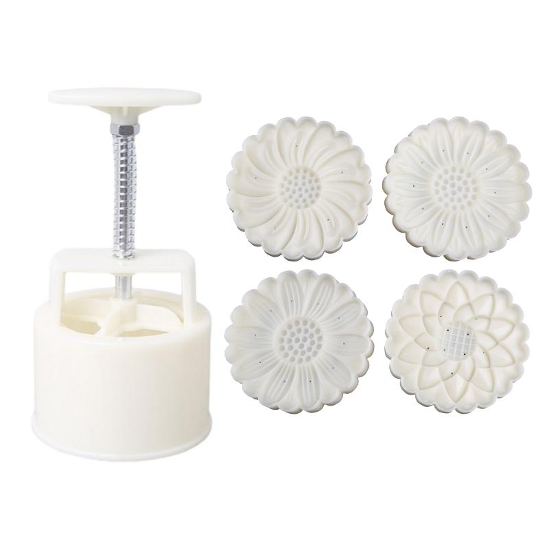 150 г/200 г формы для печенья в форме цветка, форма для лунного кекса, форма для лунного кекса, ручной инструмент под давлением, пластиковый материал, аксессуары для выпечки