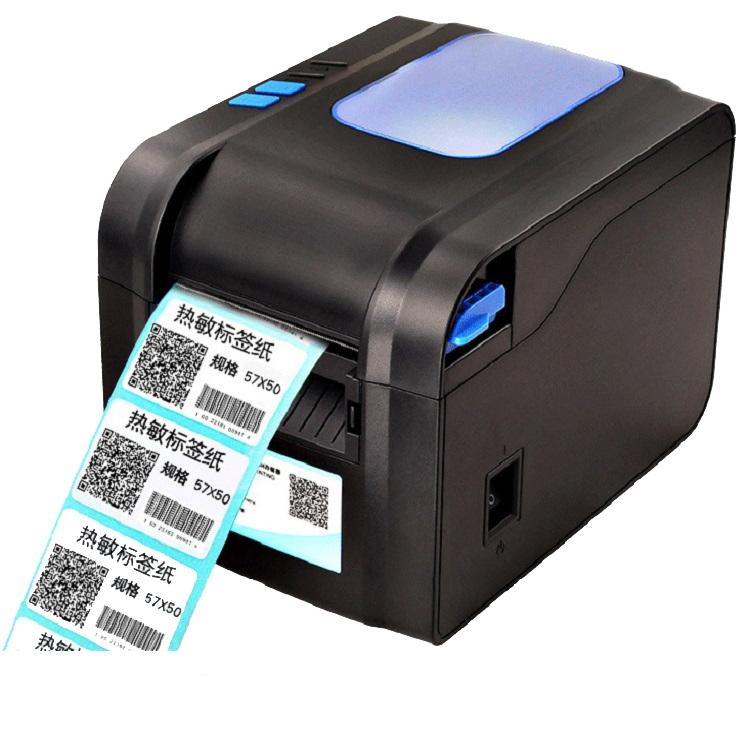 Xprinter XP-370B Принтер штрих-кодов Самоклеящийся принтер QR-кодов Бирка Одежды Термопринтер чеков(UK Plug)