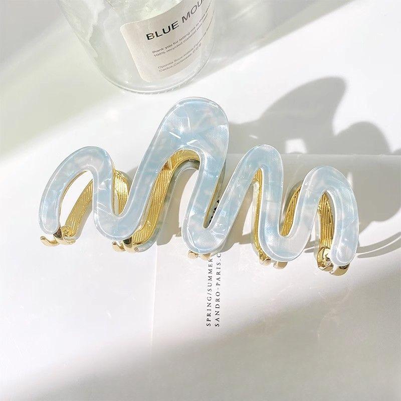 Заколка для волос из высококачественного ацетата для детей, большая металлическая заколка-акула, аксессуар для волос на лето, для затылка