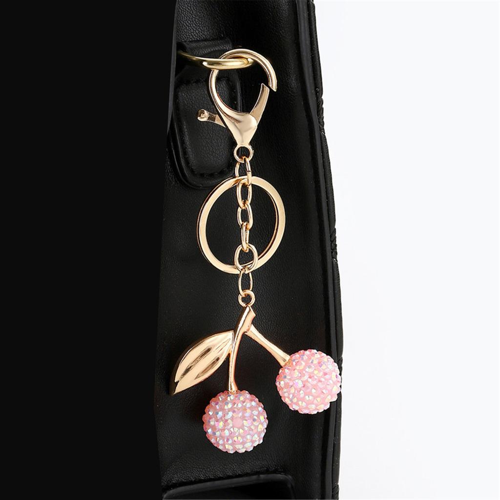 Элегантный кулон в виде вишни со стразами для сумки, украшенный кристаллами, в форме фруктов, модный брелок для сумочки, аксессуары для подвесок