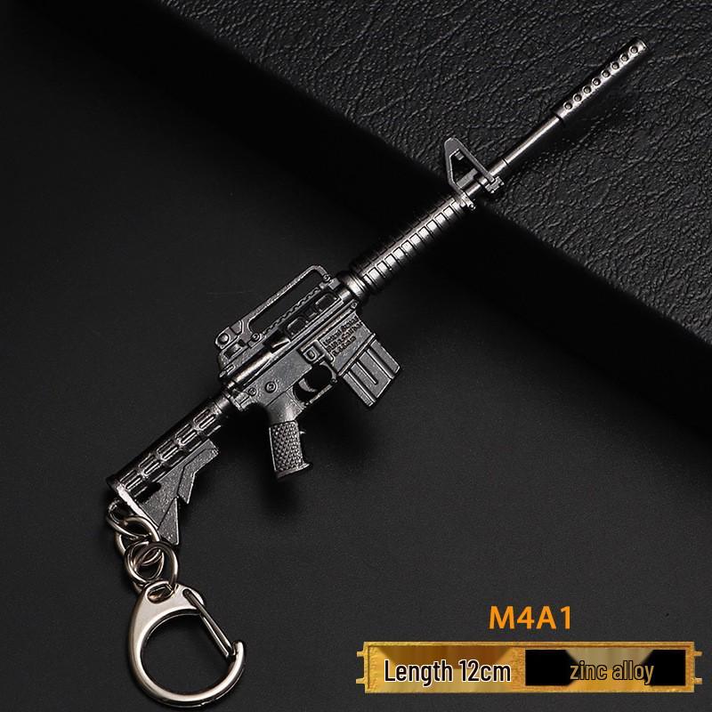 PUBG Peace Elite Аниме Брелок 'Куриный Ужин' Сплав Модель Пистолета Игрушка Подвеска
