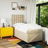 Cadre de lit avec matelas - Maison Exclusive - 80x200 cm - Tissu crème - Lumières LED intégrées