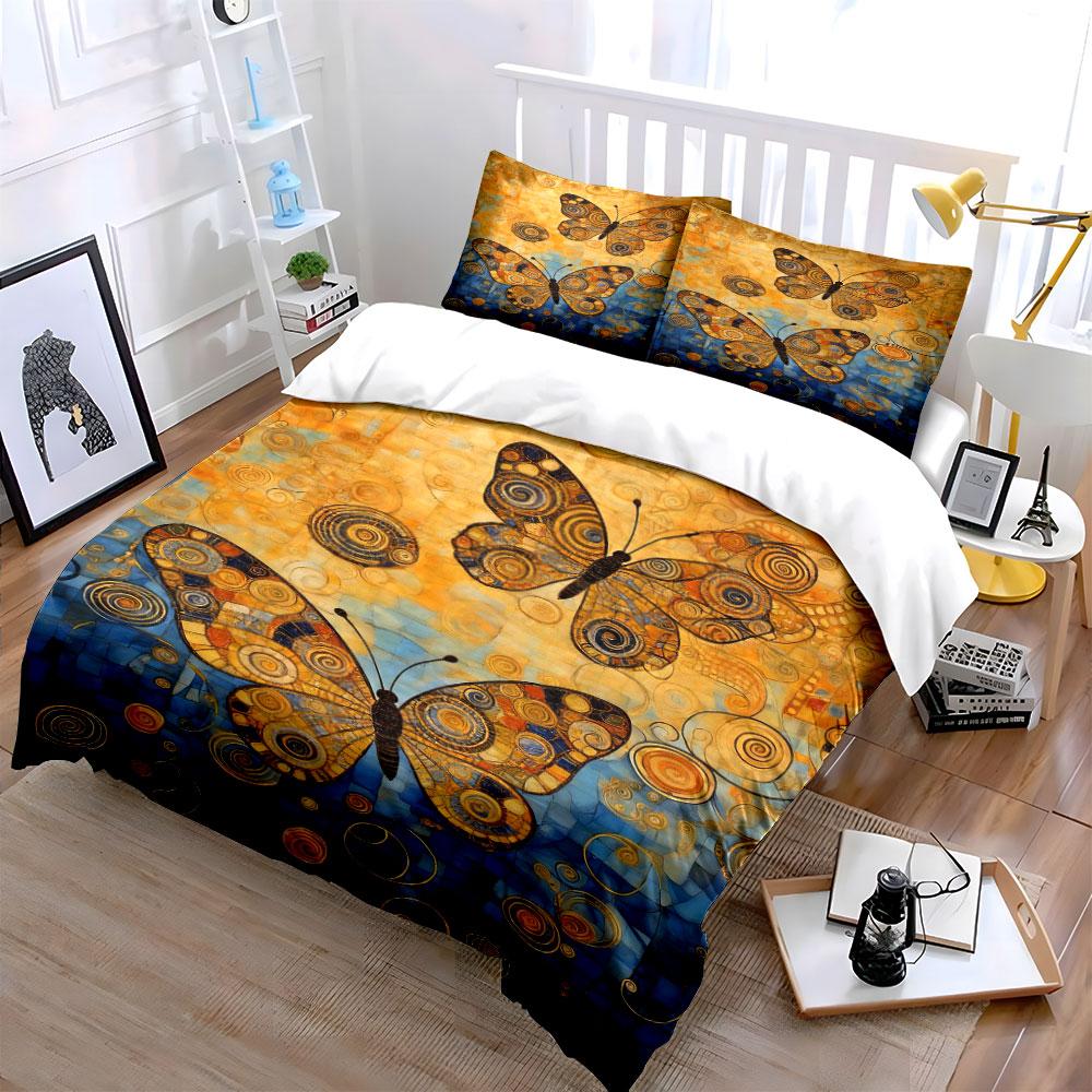 Butterflies with spiral patterns. Bedding sets Duvet cover sets Duvet covers Pillowcases(1* Duvet Cover 2* Pillowcases without duvet insert)