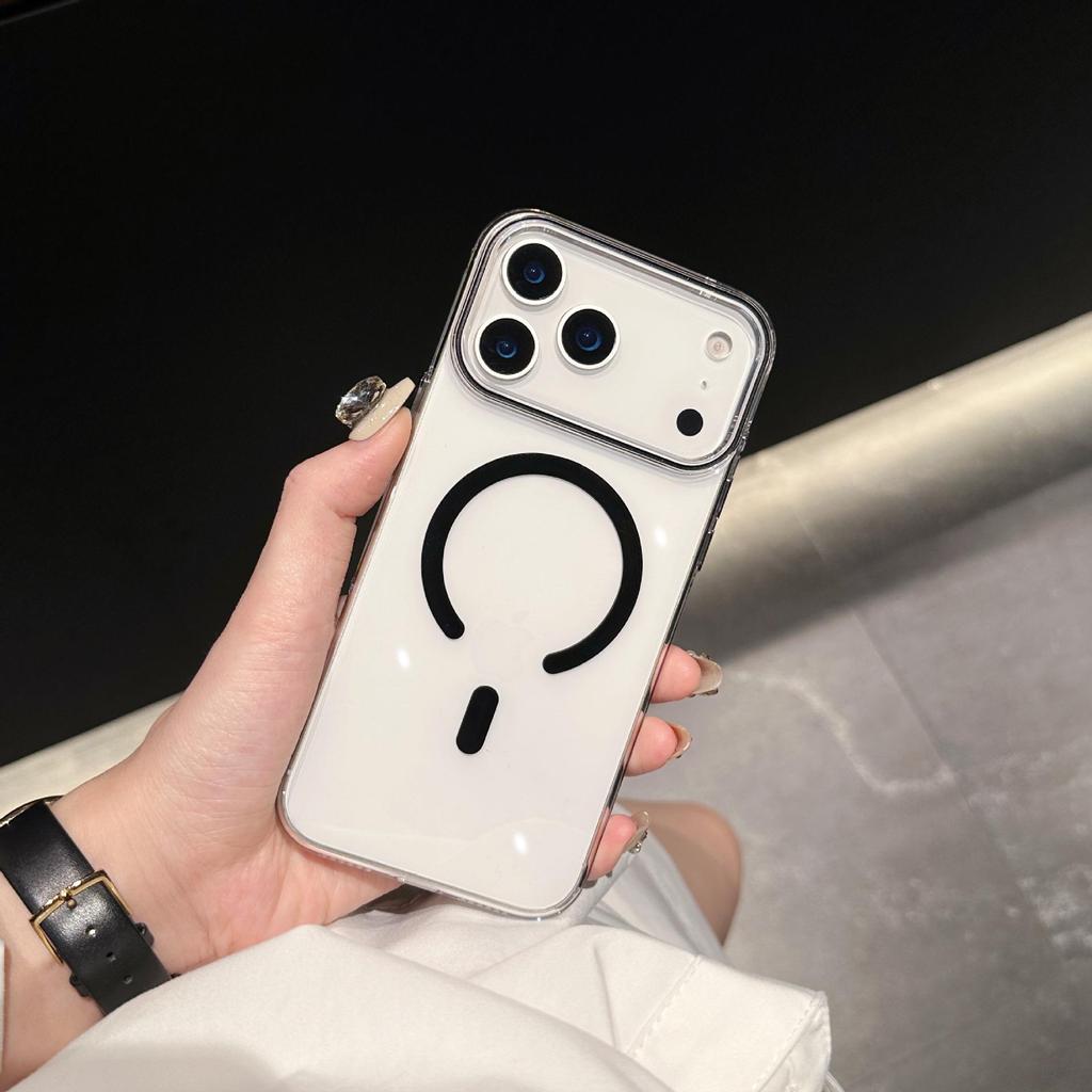 Магнитный чехол для iPhone 16/17 Pro Max - Защита от пожелтения, Прозрачный ПК, Защитная крышка