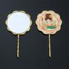 Textured Chinese-style Handheld Mirror Flower Cartoon Makeup Mirror Metal Cosmetic Mirror  Gift