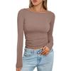 Women's European-Style Sexy Milk Silk Long-Sleeve T-Shirt