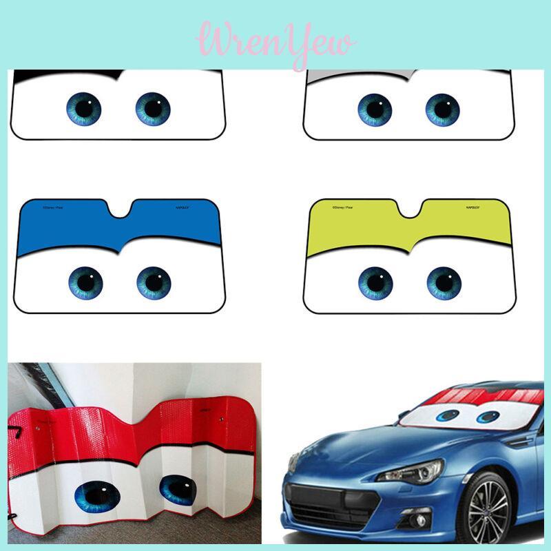 Cartoon Aluminium Foil Car Windshield Sun Shade Big Eyes Cars Front Window Visor