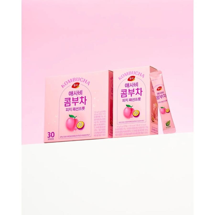 Dongsuh Яблочный уксус Комбуча Персик Маракуйя 150 г (30 палочек)