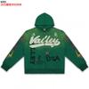 Mens Oversized Hooded Sweatshirt Matching Jogger Set - Washed Vintage Letter Print Cotton Blend Streetwear Style