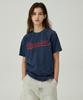 MAGOODGAN Swagver 3589 Damaged Applique Pigment Navy Standard Fit Short Sleeve Tee