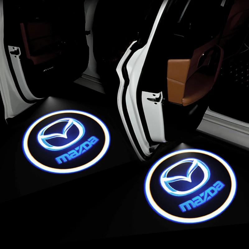 2025 Горячее Для Mazda 3 6 CX5 CX3 CX9 MX5 RX8 Axela Demio Atenza MS Свет Приветствия на Дверь Автомобиля Светодиодная HD Проекционная Лампа Подсветка Салона Ac