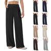Stylish Women's Formal Trousers, Work Trousers, Business Casual Trousers, Wide-leg, Loose-fitting, High-waisted, Solid Color Casual Trousers