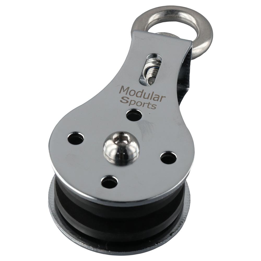 Stainless Steel Wire Rope Silver Lifting Ring 360 Degree Rotating Pulleys for Rope Gym Equipment