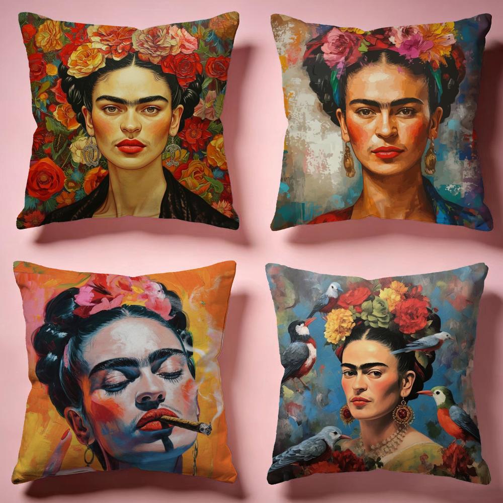 Stylish FFrida Kahloable Cushion Cover Comfortable Durable Pillow Cover MultiScene for Home Office Car Sofa