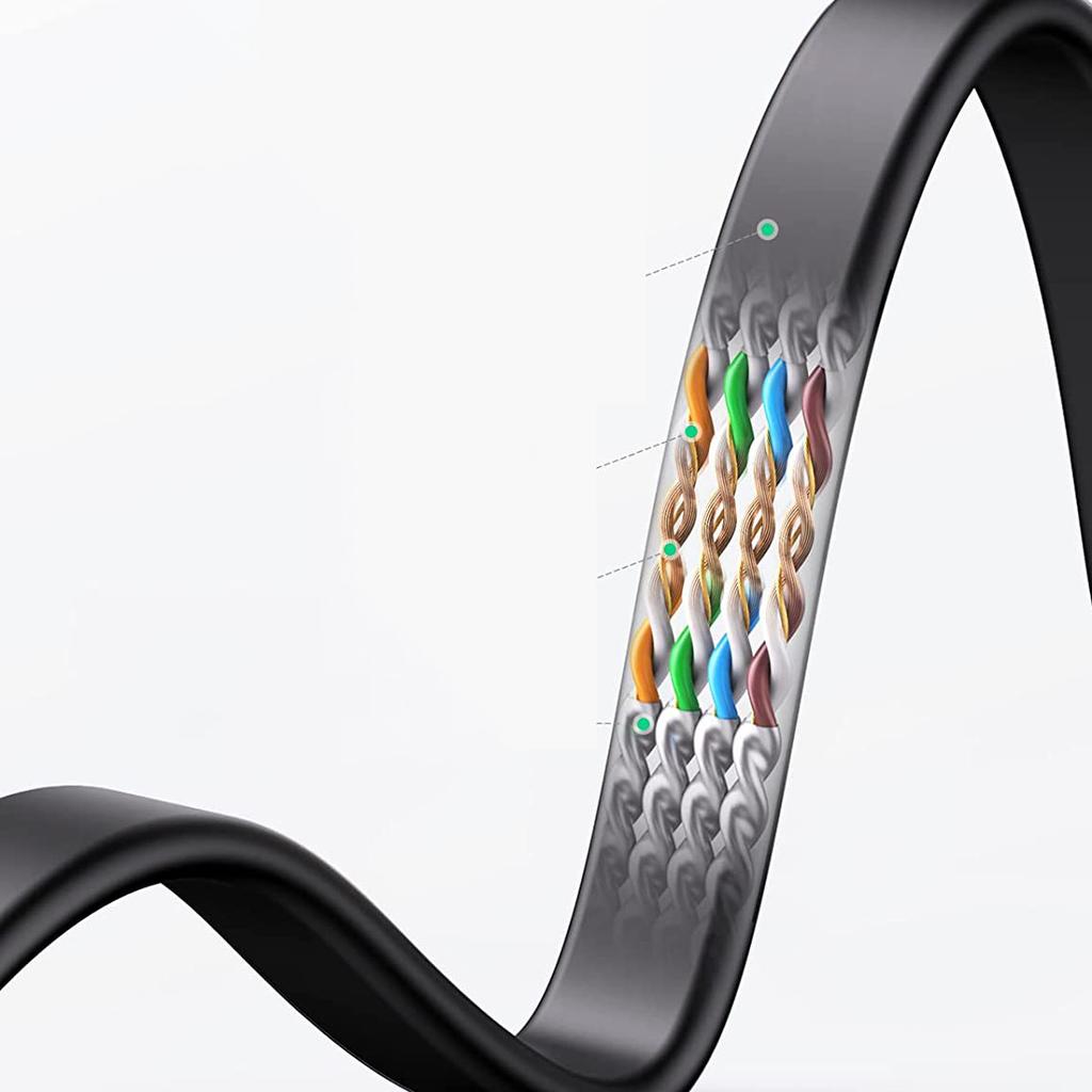 Ugreen NW102 - 2m Ultra-Flexible Flat Cat 6 Ethernet Cable In Black