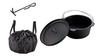 CAPTAIN STAG Dutch Oven Cast No Seasoning Lid Lifter and Storage Bag Included Set, Iron, 30cm, Required, UG-3049