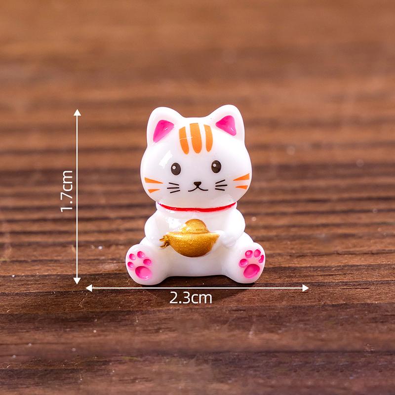 Мини Lucky Fortune Cat Миниатюрные ландшафтные аксессуары Автомобильные декоративные украшения Уличное украшение для сада своими руками