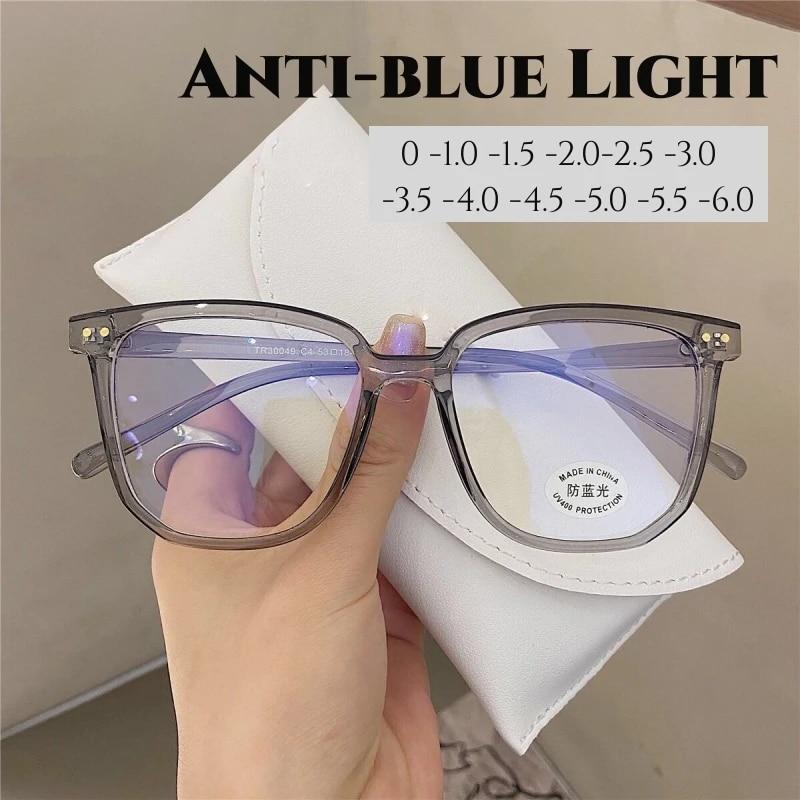 Женские модные очки с минусом диоптрий, модные компьютерные очки с антисиним светом, унисекс, очки для близи, модные простые очки