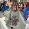 Eco-Friendly Japanese Style Dream Catcher Embroidery Large Tote Bag - Nylon Handbag & Shoulder Bag for Women