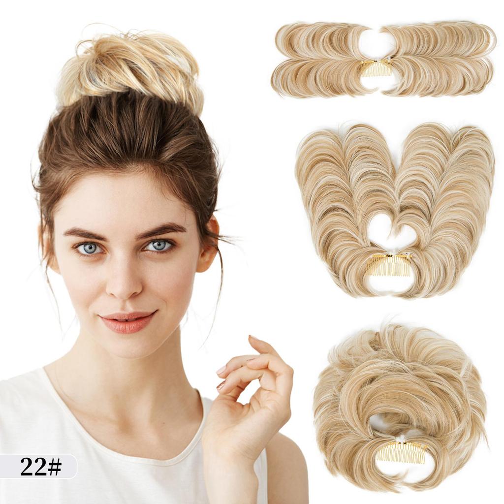 Короткая натуральная прямая грязная булочка для волос, боковая расческа, зажим для волос, булочка, шиньон для женщин, стили «сделай сам», легкие кусочки волос, 13 цветов