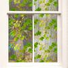 1PC Windows Decals Non-Adhesive Window Privacy Film Reusable Stain Elegant Anti UV Green Maple Leaves Glass Sticker