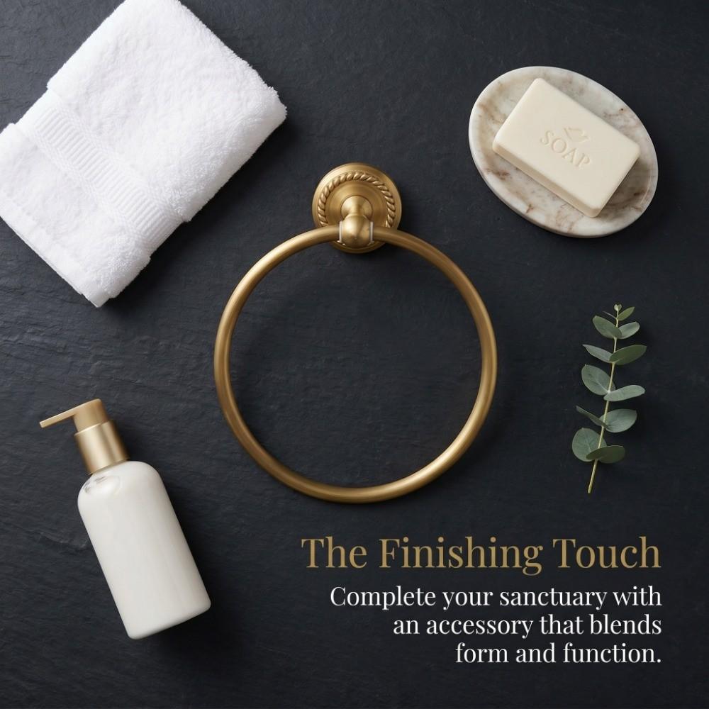 Brass Hand Towel Holder Antique Gold Towel Rack Hanger Towel Ring  Bathroom Kitchen Toilet
