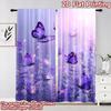 2D flat printing 2pcs Curtain Window Treatment Curtains Spring Lavender with Butterflies Digital Printed Polyester Drapes