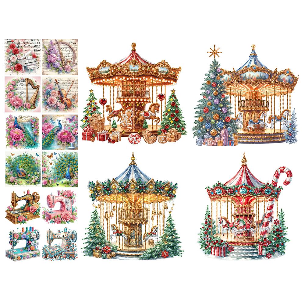 4pcs 5D DIY Special Shape Crystal Partial Diamond Painting Kit Home Wall Decor