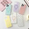 For iPhone 16 Pro Case Polka Dot Pattern TPU + PC Phone Cover Compatible with MagSafe