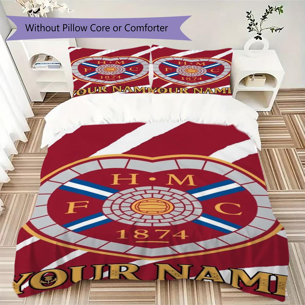 Custom Name Heart of Midlothian Pattern Bedding uilt Set uilt Cover Pillowcase Home Decoration Birthday Gift (1*duvet cover+2*pillowcase without core)